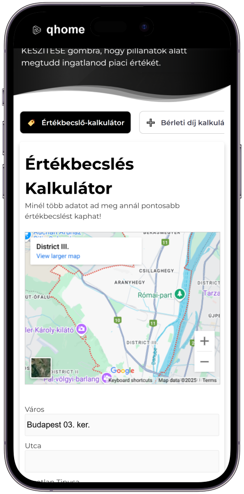 ingatlan értékbecslés kalkulátor